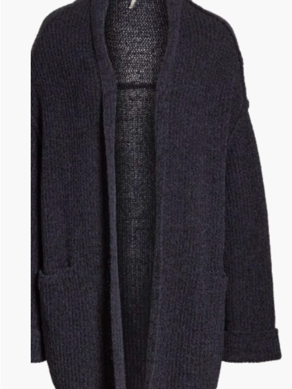 Free People Charcoal Navy Open-Front Cardigan - Picture 5 of 8